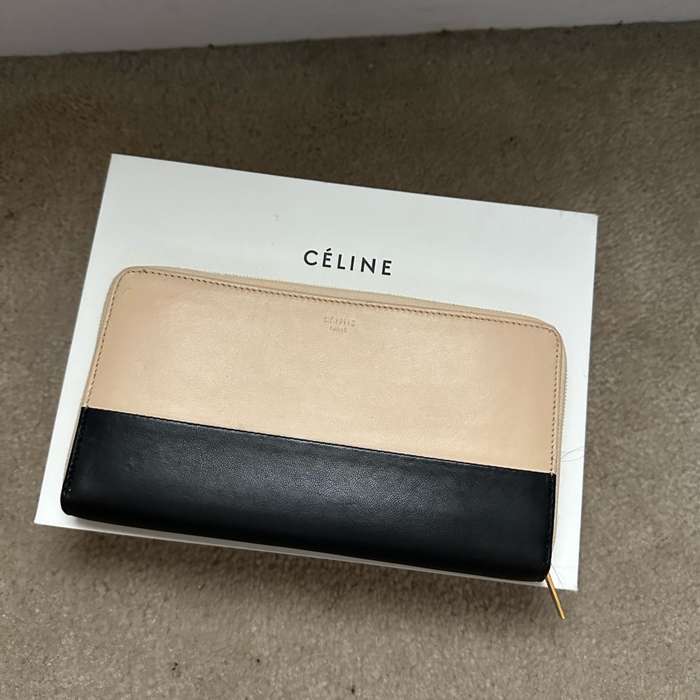 Long Bicolor Zip Around Wallet Continental Wallet | Celine